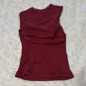 Lululemon Athletica Maroon Long Sleeve Top